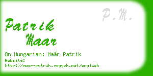 patrik maar business card