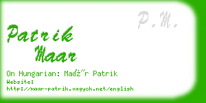 patrik maar business card